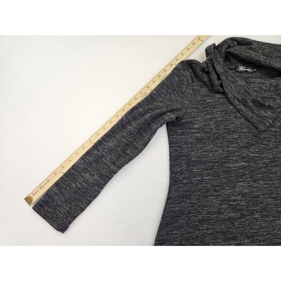 Neesha Sweater Women Medium Gray Heather Hoodie Henley Active Casual Stretch - Picture 4 of 9